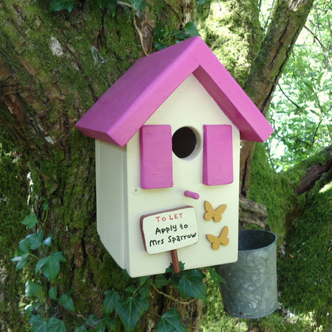 Handcrafted Pink Bird House
