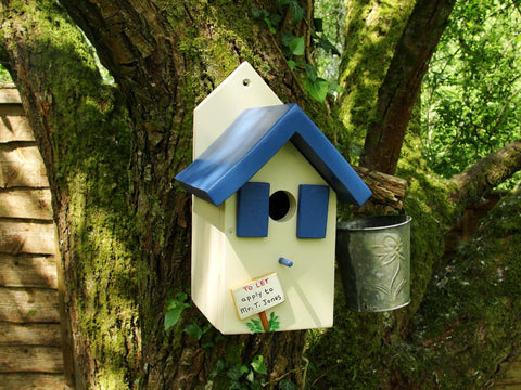 Handcrafted Personalised Blue Bird House
